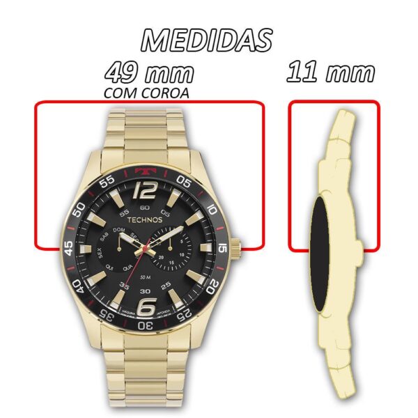 Relógio Technos Racer Dourado Masculino 6P25Bx 1P - Image 4