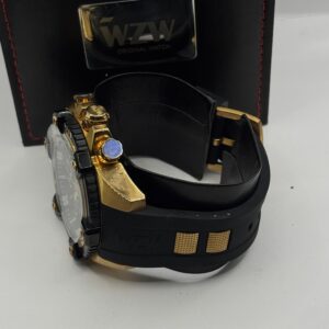 Relogio Wzw7245 Preto Dourado Cronografo Puls Silicone Nf