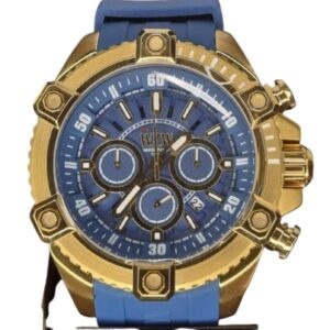 Relogio Wzw7252 Azul Com Dourado Cronografo Original C/Nfe