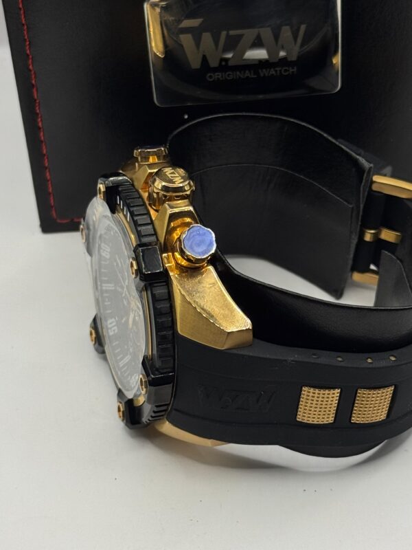 Relogio Wzw7245 Preto Dourado Cronografo Puls Silicone Nf - Image 4