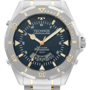Relógio Technos Masculino Skydiver Bicolor Wt2050axn/1a Prateado Prateado Preto