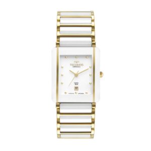 Relógio Technos Ceramic Saphire Branco/Dourado Feminino Gn10