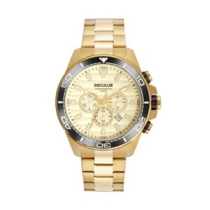 Relógio Masculino Seculus Cronógrafo 44076Gpsvda4 Dourado