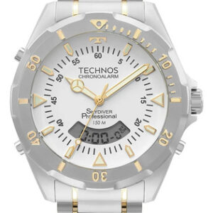 Relógio Technos Masculino Skydiver Bicolor Wt2050axn/1b Prateado Prateado Branco