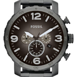 Relógio Fossil Masculino Nate Jr1437/4pn Fume Cronógrafo Cor Da Correia Grafite Cor Do Bisel Grafite