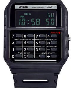 Relógio Unissex Vintage Casio Ca-53wb-1bdf, Pulseira Preta, Moldura Preta, Fundo Preto
