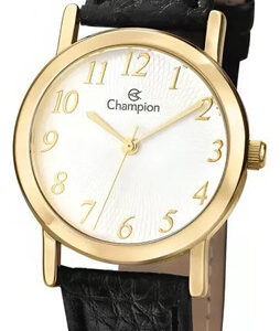 Relógio Champion Ch24642m Feminino Dourado Pulseira De Couro