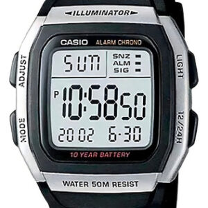 Relógio Preto Da Casio Unissex Digital W-96h-1avdf